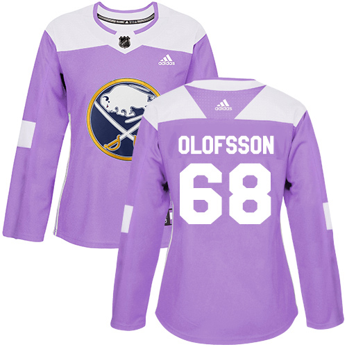 Adidas Sabres #68 Victor Olofsson Purple Authentic Fights Cancer Women's Stitched NHL Jersey